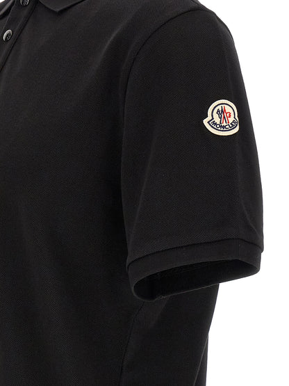 Moncler Black Cotton Polo Shirt