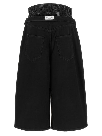 The Attico Black Cotton Cropped Jeans