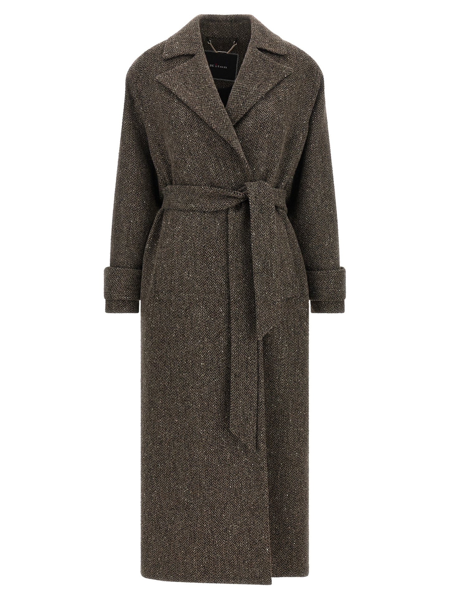 Kiton Brown Virgin Wool Coat
