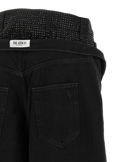 The Attico Black Cotton Cropped Jeans
