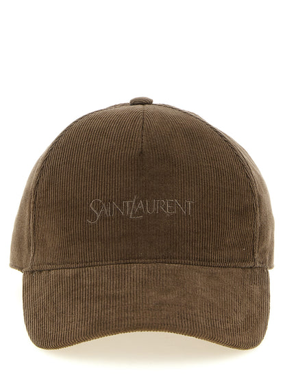 Saint Laurent Brown Cotton Cap (Baseball Hat)