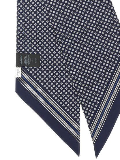 Saint Laurent Blue Silk Foulard