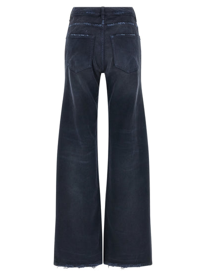 Balenciaga Blue Cotton Flared Jeans