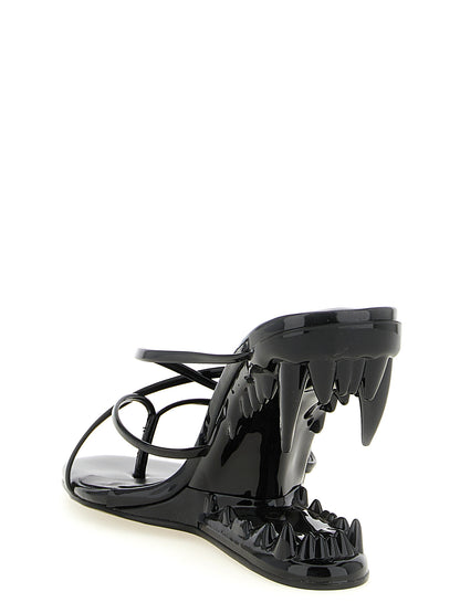 GCDS Black Polyethylene Stiletto Heel Sandals