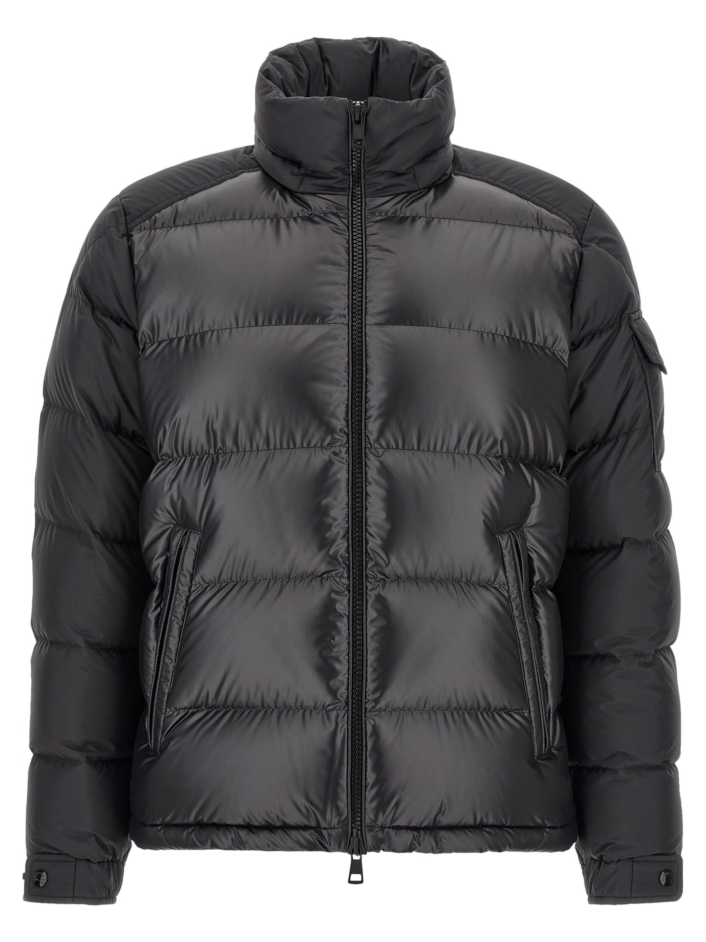 Moncler Black Polyester Full-Length Jacket