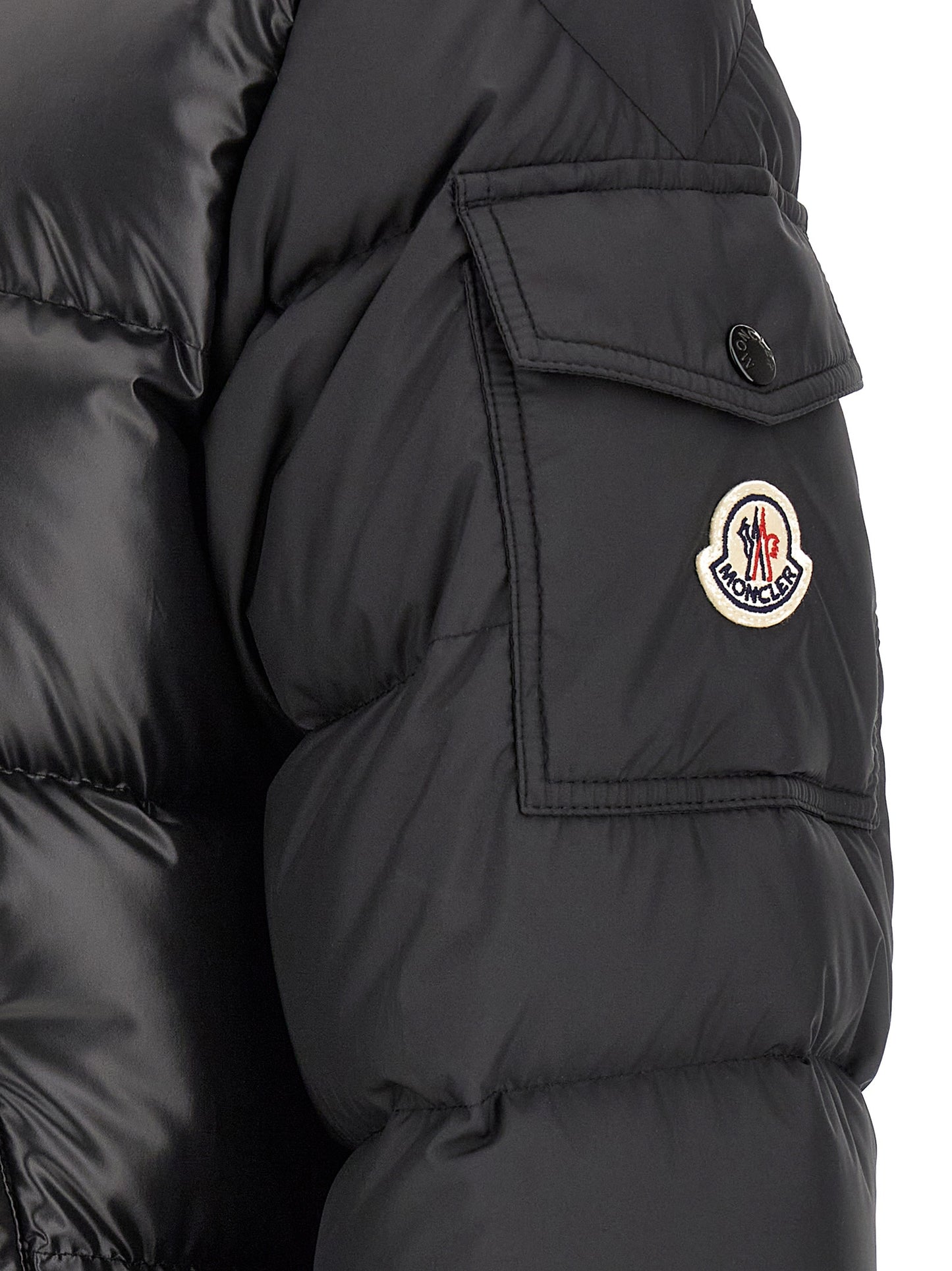 Moncler Black Polyester Full-Length Jacket