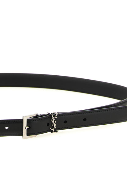 Saint Laurent Black Calfskin Regular Belt