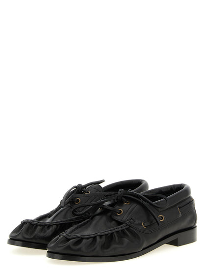Saint Laurent Black Calfskin Slip-On Loafers