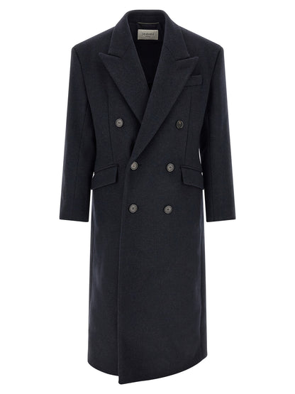 Saint Laurent Blue Wool Coat