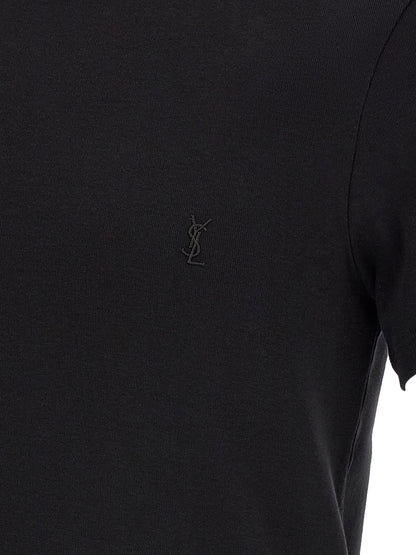 Saint Laurent Black Cotton T-Shirt