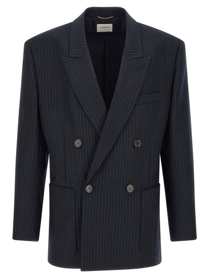 Saint Laurent Blue Wool Blazer