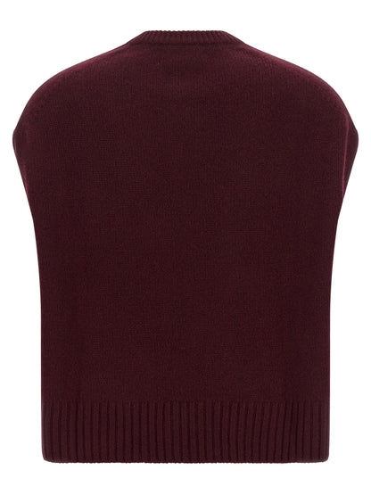 BE YOU Bordeaux Cashmere Sleeveless Jacket