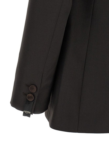Fendi Brown Polyester Blazer