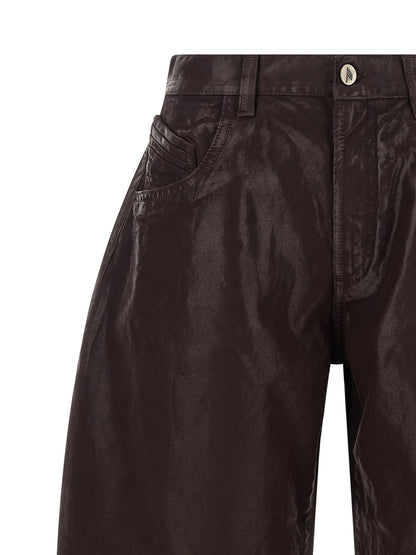 The Attico Purple Cotton Cropped Pants