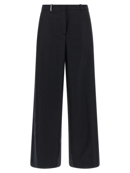 Peserico Blue Virgin Wool Casual Pants