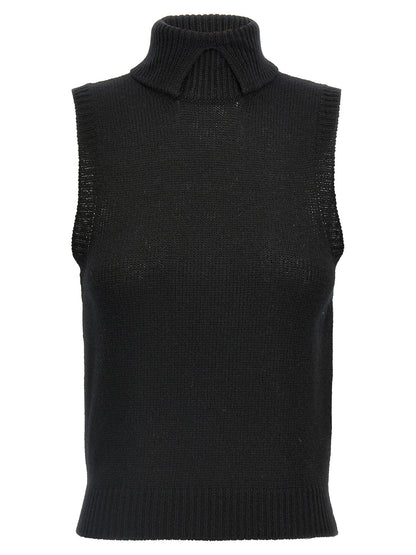 Prada Black Cashmere Sleeveless Jacket