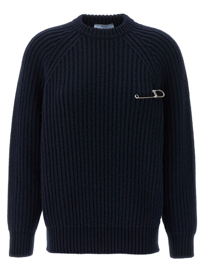 Prada Blue Virgin Wool Cardigan