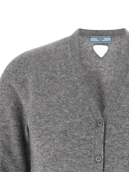 Prada Gray Cashmere Cardigan