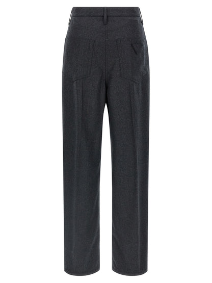 Prada Gray Virgin Wool Casual Pants