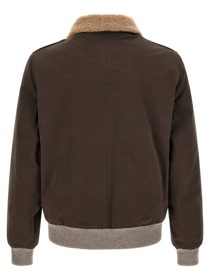 Brunello Cucinelli Brown Cotton Bomber