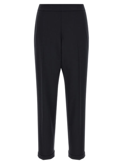 Alberto Biani Black Polyester Cropped Pants