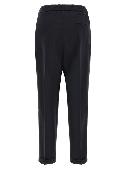 Alberto Biani Black Polyester Cropped Pants