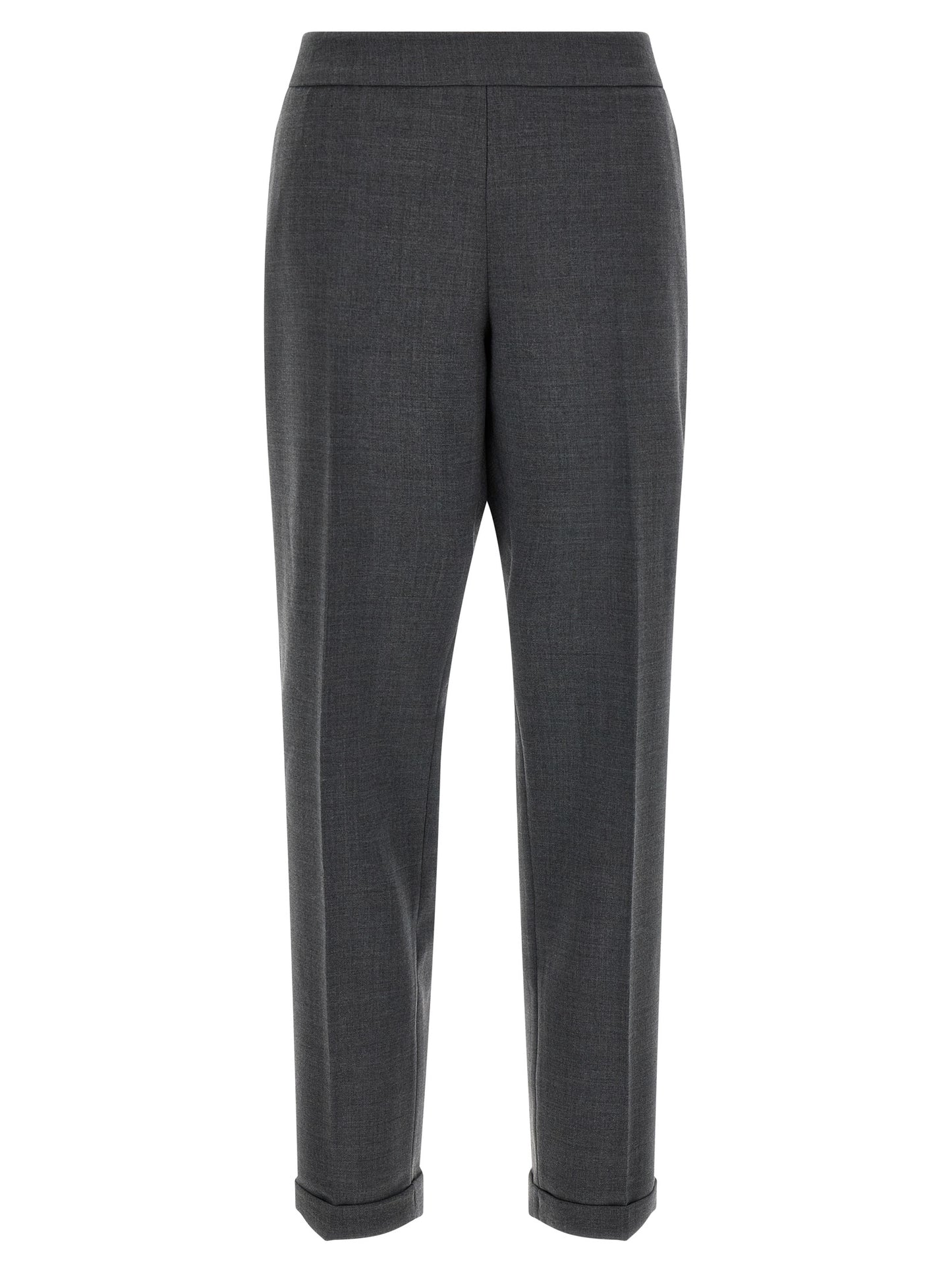 Alberto Biani Gray Polyester Cropped Pants