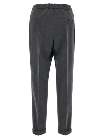 Alberto Biani Gray Polyester Cropped Pants