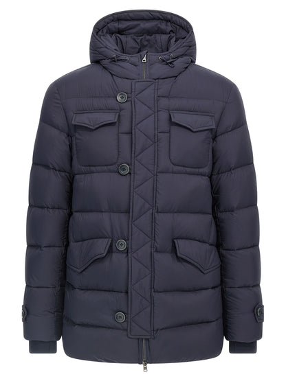 Herno Blue Polyamide Full-Length Jacket