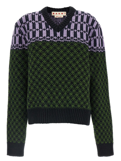 Marni Multicolor Wool Cardigan
