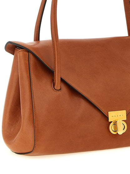 Marni Brown Calfskin Shoulder Bag