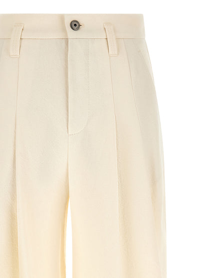 Brunello Cucinelli White Cotton Casual Pants