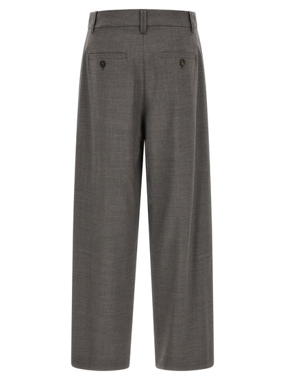 Brunello Cucinelli Gray Virgin Wool Cropped Pants