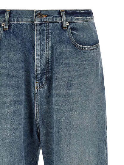 Balenciaga Blue Cotton Relaxed Fit Jeans