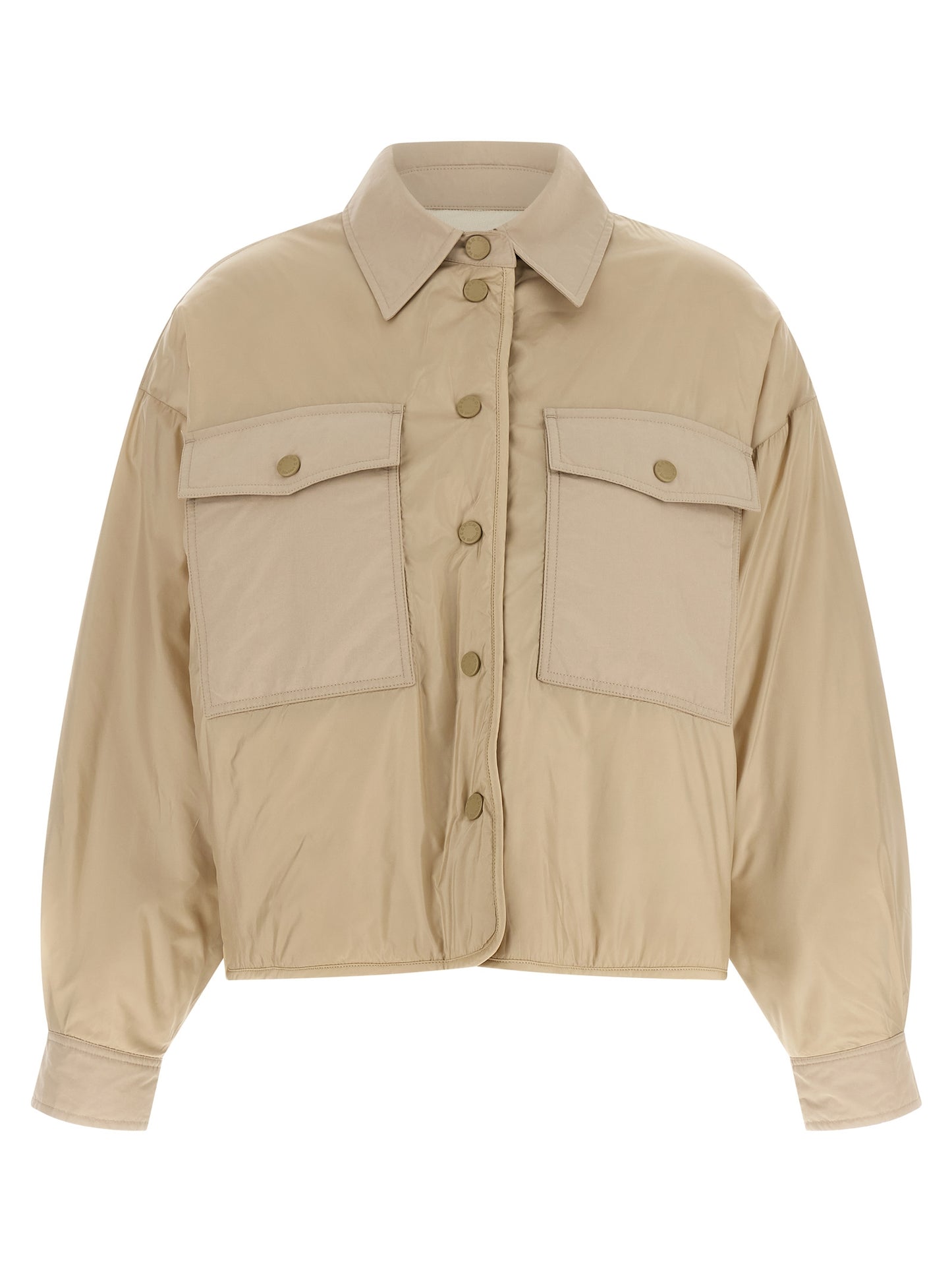 Max Mara Beige Polyester Full-Length Jacket