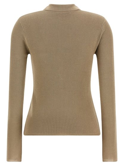 Max Mara Beige Silk Cardigan