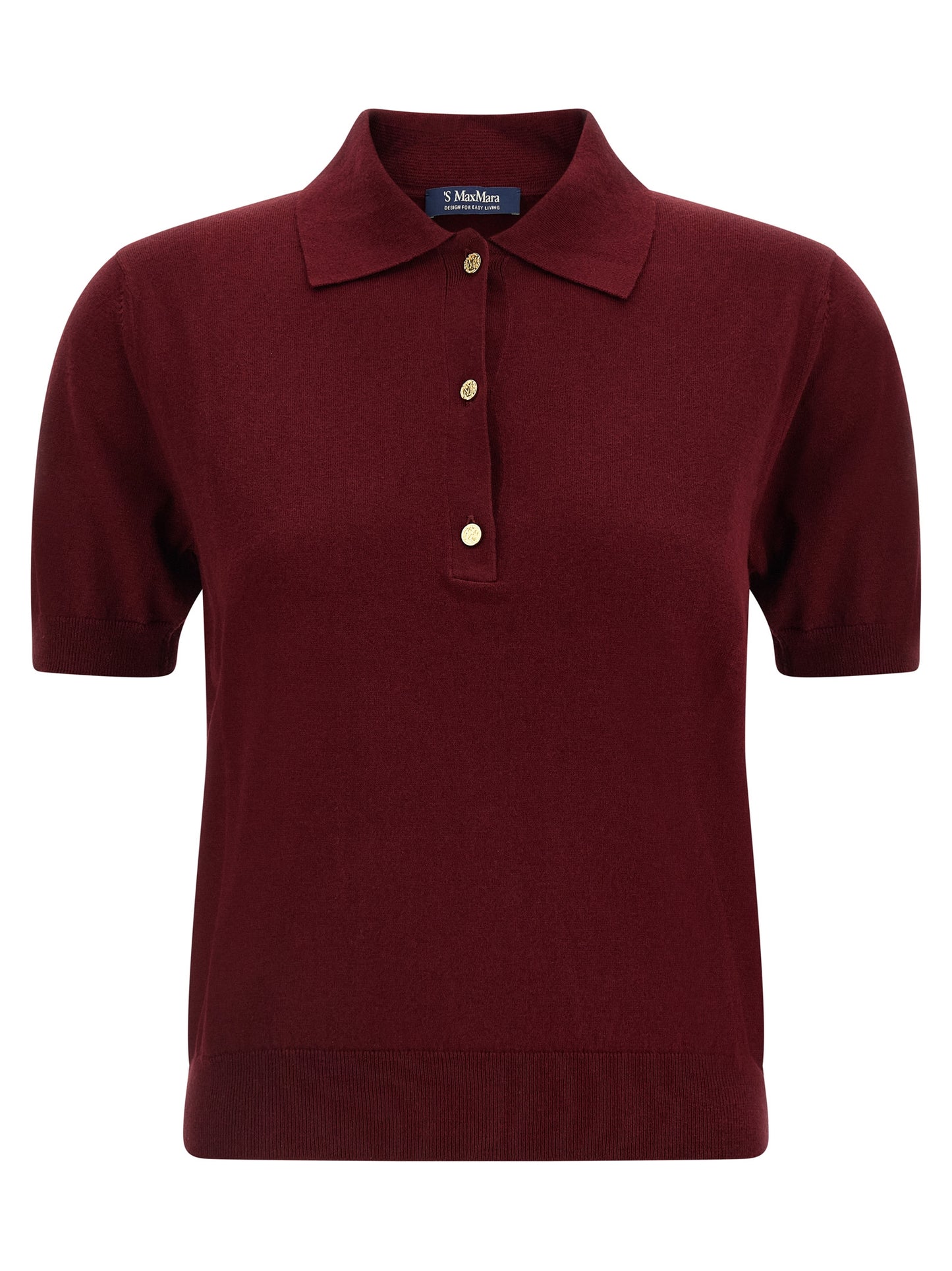 'S Max Mara Bordeaux Cotton Polo Shirt