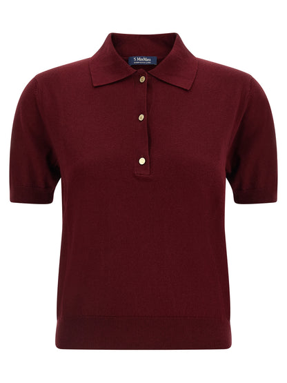 'S Max Mara Bordeaux Cotton Polo Shirt