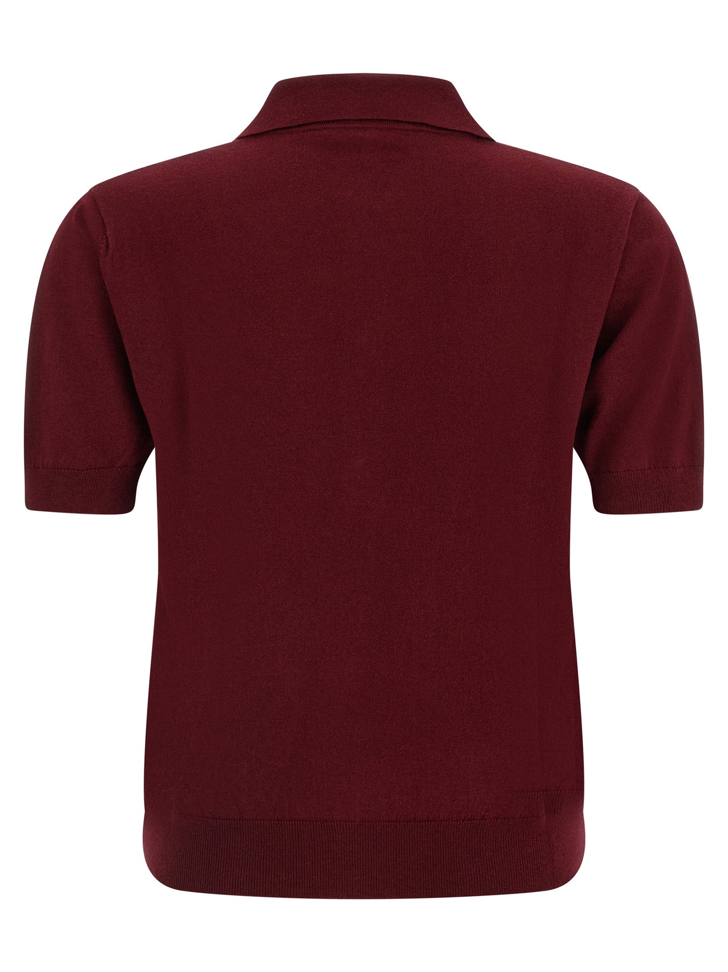 'S Max Mara Bordeaux Cotton Polo Shirt