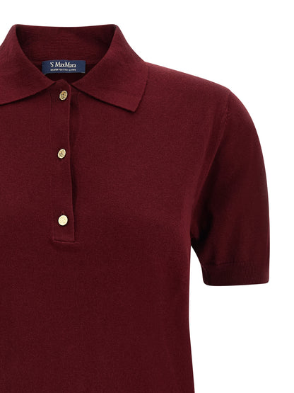 'S Max Mara Bordeaux Cotton Polo Shirt