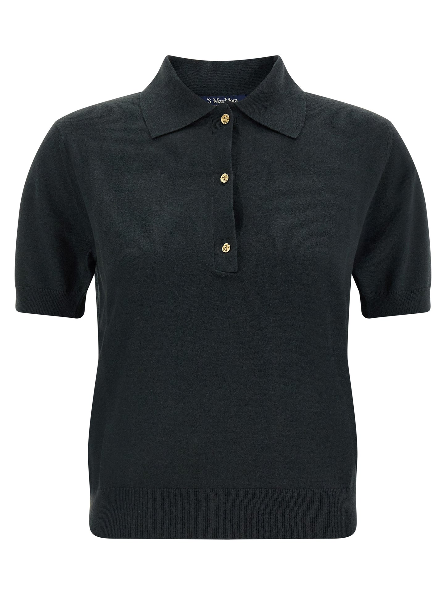 'S Max Mara Black Cotton Polo Shirt