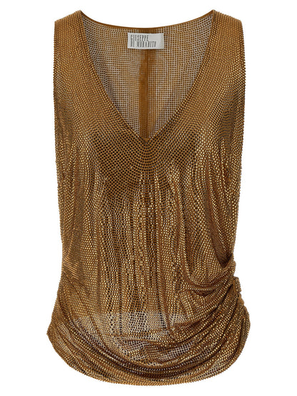 Giuseppe Di Morabito Gold Polyamide Tank Tops