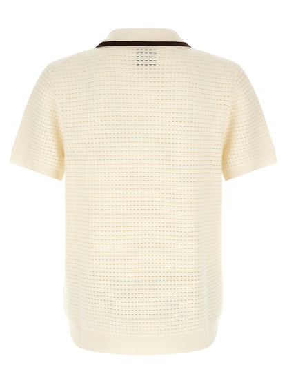 Casablanca White Wool Polo Shirt