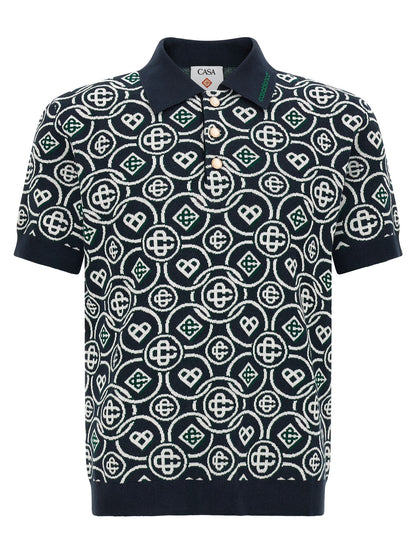 Casablanca Blue Cotton Polo Shirt