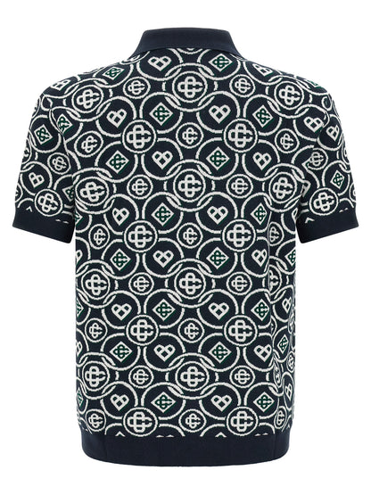 Casablanca Blue Cotton Polo Shirt