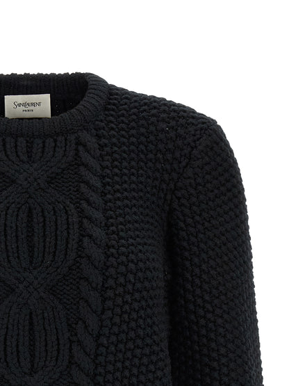 Saint Laurent Black Wool Cardigan