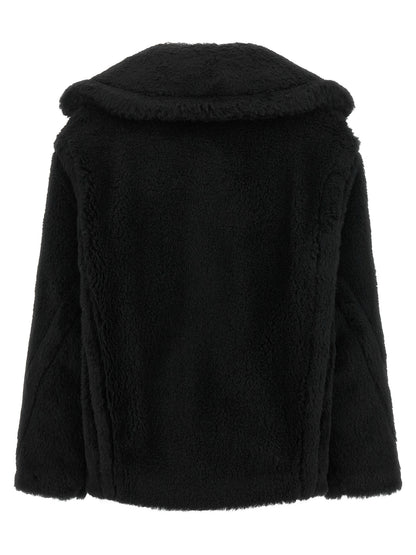 Max Mara Black Alpaca Leather Coat