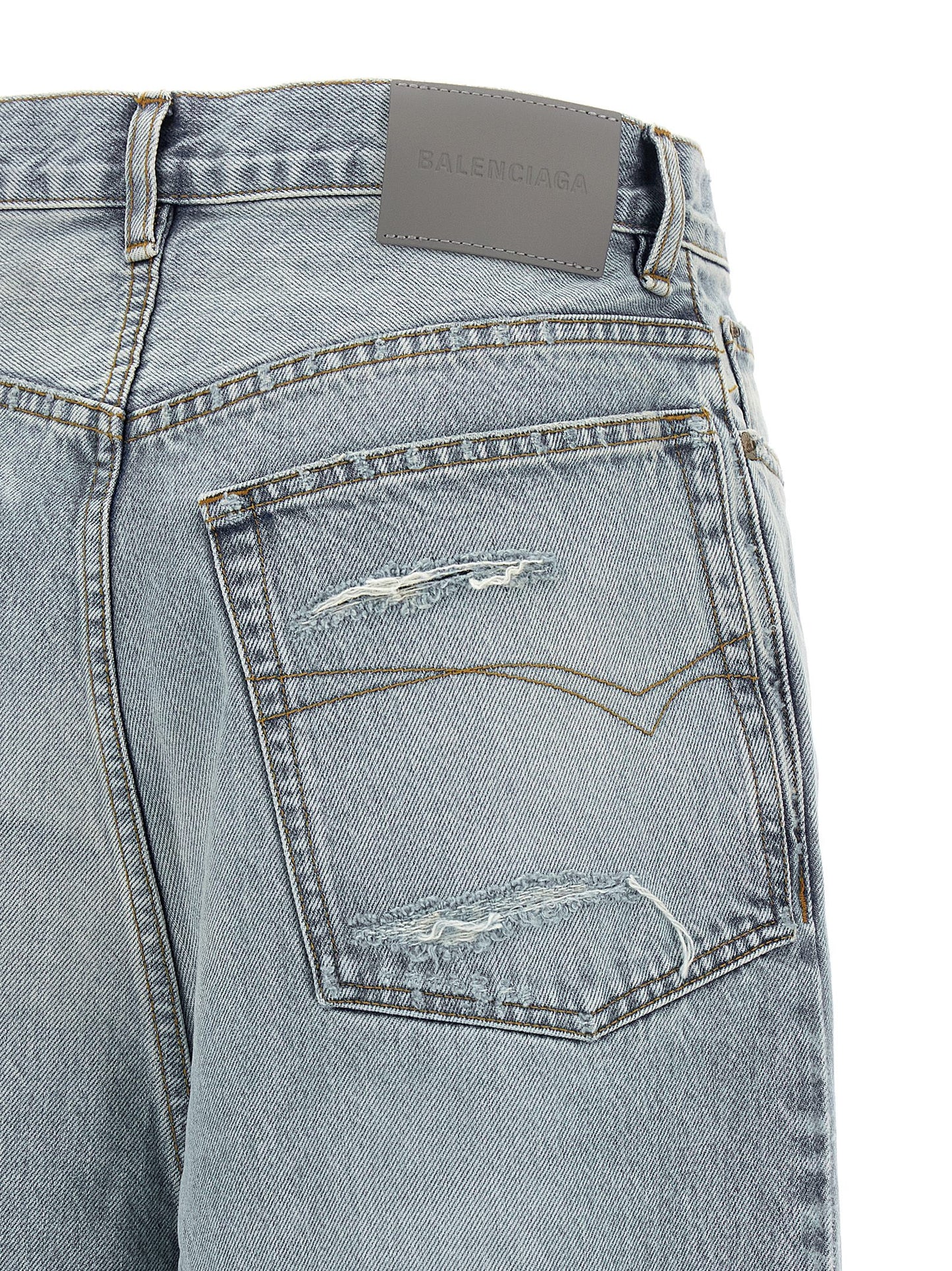 Balenciaga Blue Cotton Relaxed Fit Jeans