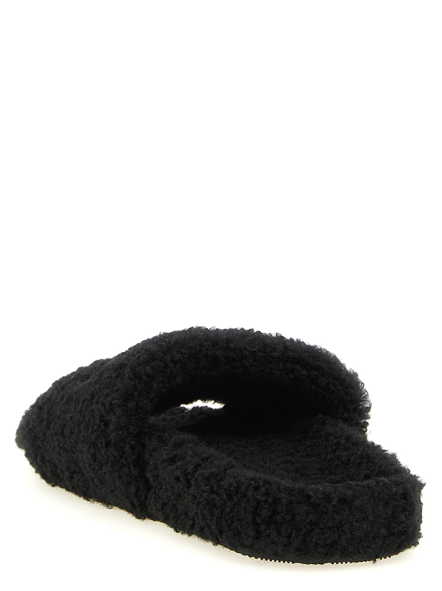 Balenciaga Black Polyester Slides
