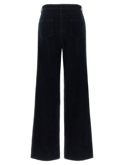 Max Mara Blue Cotton Casual Pants